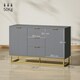 image 7 of HOMCOM Sideboard Storage Cabinet with Adjustable Shelves Grey