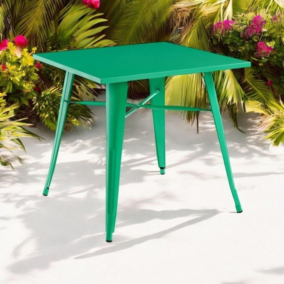 image 1 of Garden Bar Table - Metal - L80 x W80 x H76 cm - Green Green