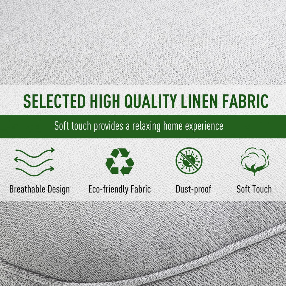 image 1 of HOMCOM Tub Chair, Armless Single Sofa, Modern Button Tufted Armchair, Upholstered Linen Fabric Longue Accent Chair for Living Room, Bedroom, Grey