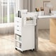 image 3 of COSTWAY Rolling Storage Cart Mobile Storage Cabinet White