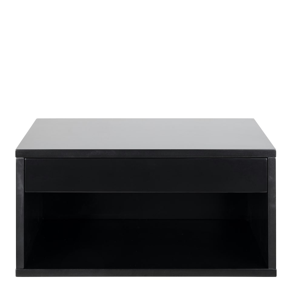 image 1 of Cholet Square Bedside Table with 1 Drawer in Black