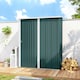 image 8 of Outsunny 5ft x 3ft Lean to Garden Shed, Metal Outdoor Storage Shed with Single Lockable Door, Tool Storage Shed for Garden, Patio, Green