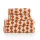 image 2 of Bobbles 100% Cotton Towels – Supersoft, 550 GSM, Yarn-Dyed Jacquard, Absorbent & Stylish in Orange & Marine Blue Orange | White | Hand towel