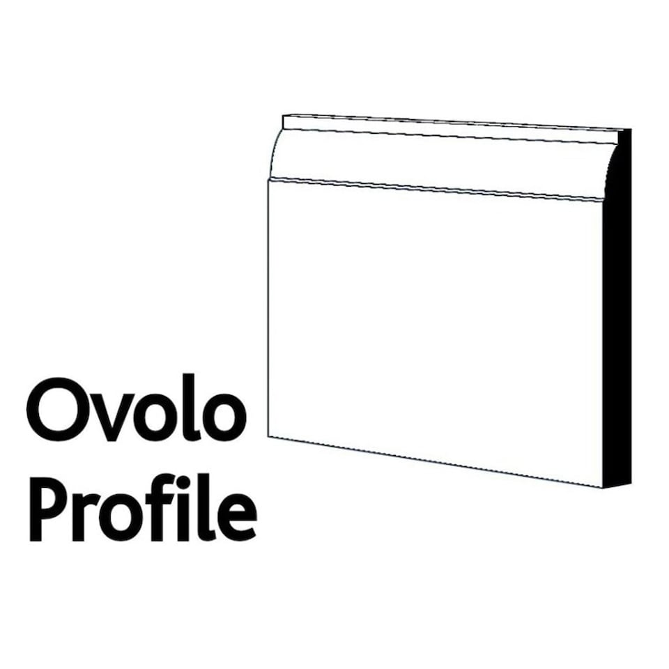 image 1 of PACK OF 20 (Total 20 Units) - 18mm x 168mm White Primed Ovolo MDF Skirting Board - 2700mm Length