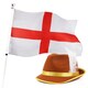 image 1 of Pack of 1 England Flag + Brown Bavarian Hat Brown | One Size