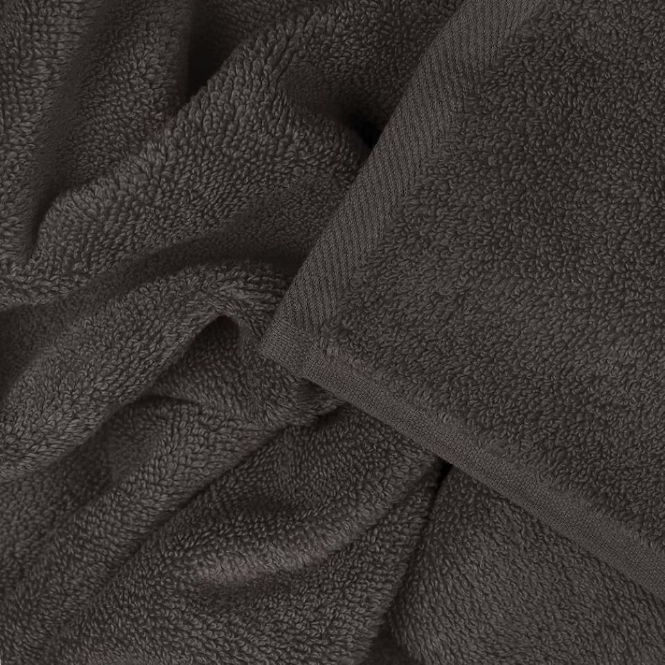 image 1 of Luxury Zero Twist Egyptian Cotton Bath Towels 70 x 120cm - Pack of 2 Grey | Charcoal | Bath towel