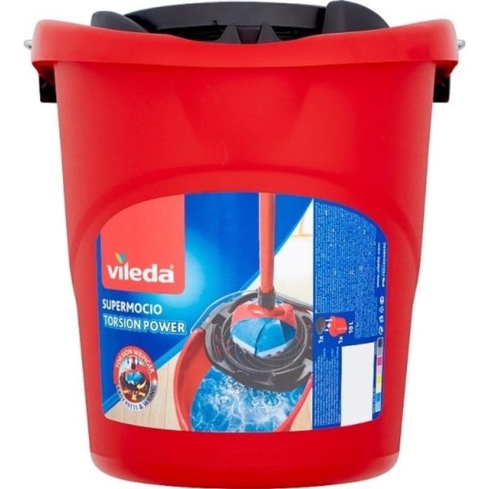 Vileda Supermocio Mop Bucket - Red/Black - One Size