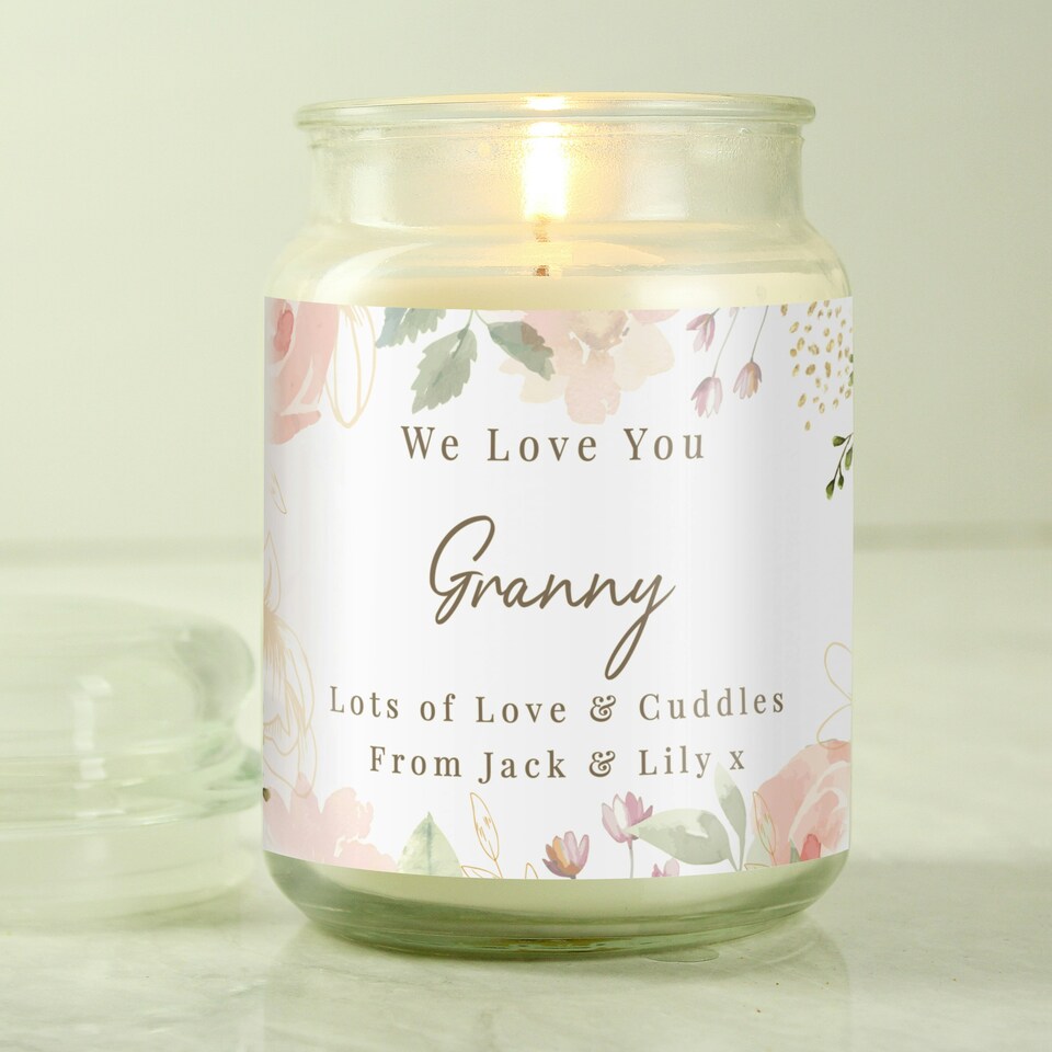 image 1 of Personalised Wedding Large Candle Jar White