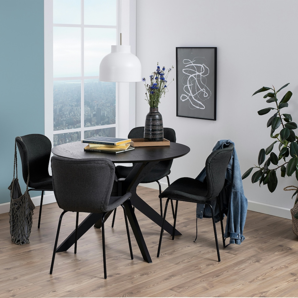 image 1 of I_Duncan Round Coffee Tablein Black 105x75cm