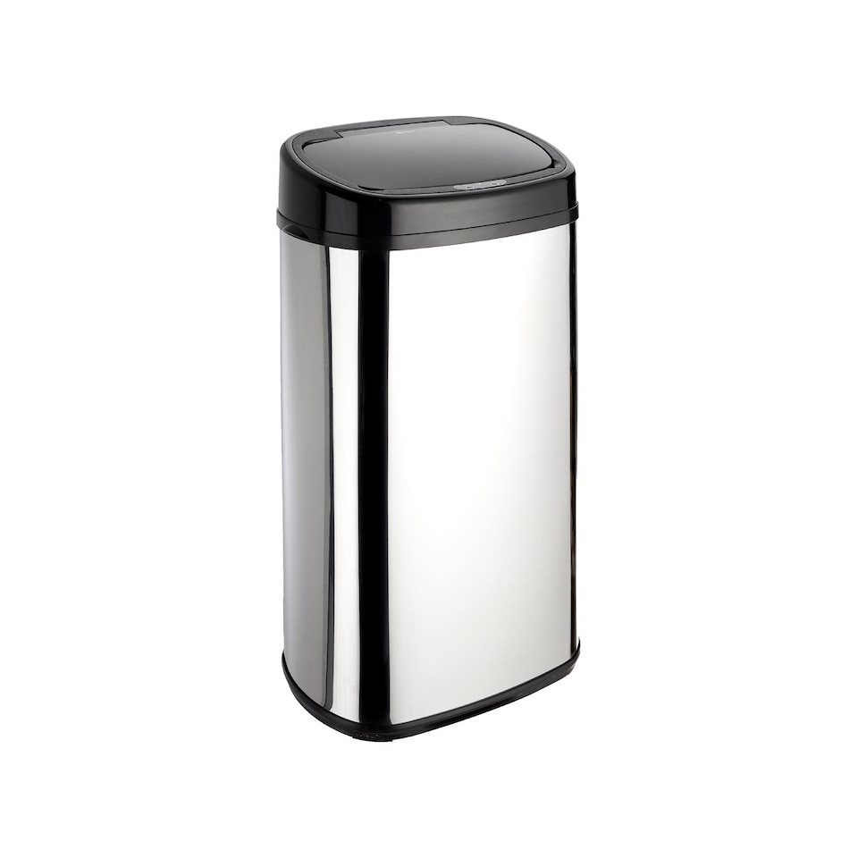 image 1 of Dihl 58L Onyx Chrome with Black Lid Stainless Steel Auto Touchless Hands-free Sensor Kitchen Waste Dust Bin Automatic Motor