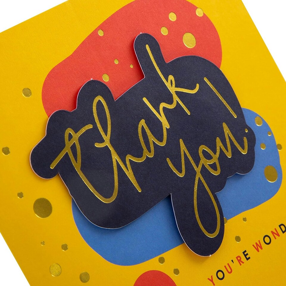 image 1 of Contemporary Multicoloured Speech Bubble Design Blank Thank You Card
