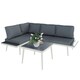 image 1 of Outsunny 3 Piece Garden Furniture Set with 5-Level Adjustable Lounger, Grey Grey | Grey