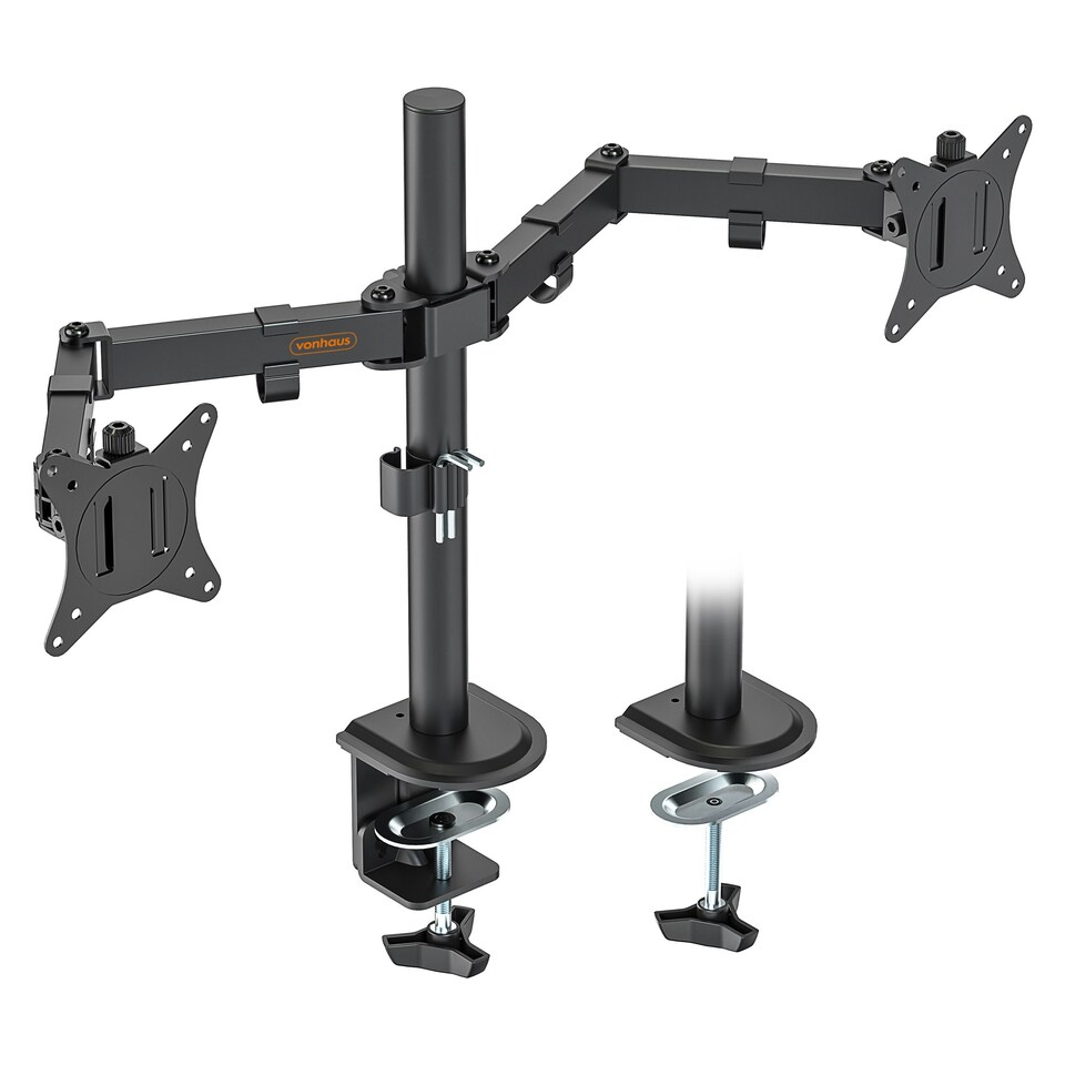 image 1 of VonHaus Adjustable Dual Monitor Stand for 13-32" Screens