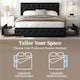 image 7 of Yaheetech 150 cm W × 200 cm L Bed Frame with Adjustable Headboard and 2 Drawers Black