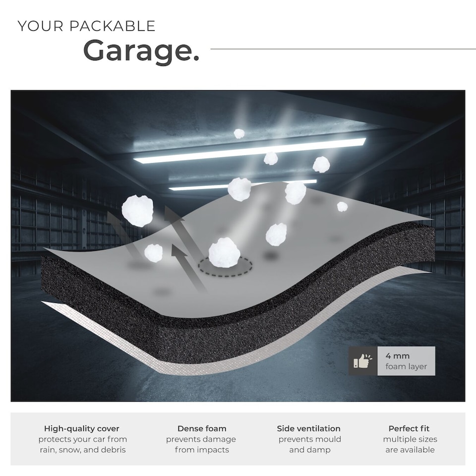 image 1 of Universal Car Cover Franz for Waterproof, Breathable, and Padded Protection | Grey | grey | S (406 x 165 x 120 cm) | 1