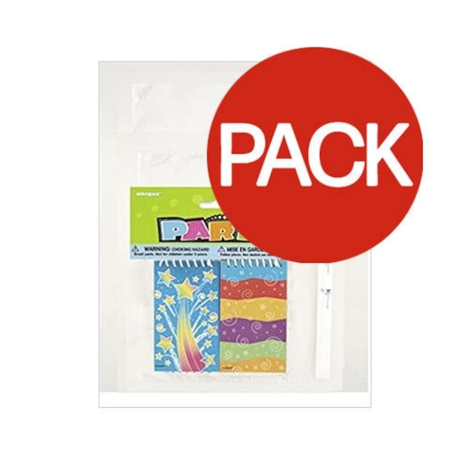 Unique Party Mini Wirebound Notebook (Pack of 6) - Multicoloured - One Size