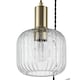 image 5 of COSYLYTE Maple 3 Light Modern Ribbed Glass Cluster Pendant Light - Brushed Brass | Gold | Brushed Brass | 1