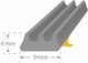 image 2 of Exitex Self Adhesive E Strip Seal 5m Draught Proofing Rubber, Seals Gaps 2mm to 4mm | Grey