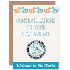 Congratulations Welcome Boy New Baby Card