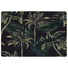 Green Palm on Black (Rug) Green | XL: 160x230cm