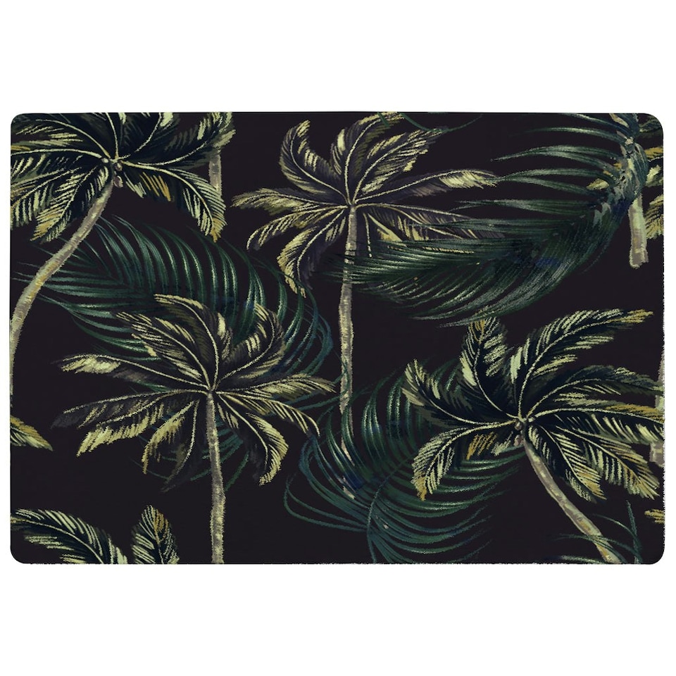 image 1 of Green Palm on Black (Rug) Green | XL: 160x230cm