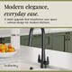 image 4 of Balterley Situla Kitchen Mono Mixer Tap with Dual Lever Handles, Curved Swivel Spout | Black | Matt Black | 1