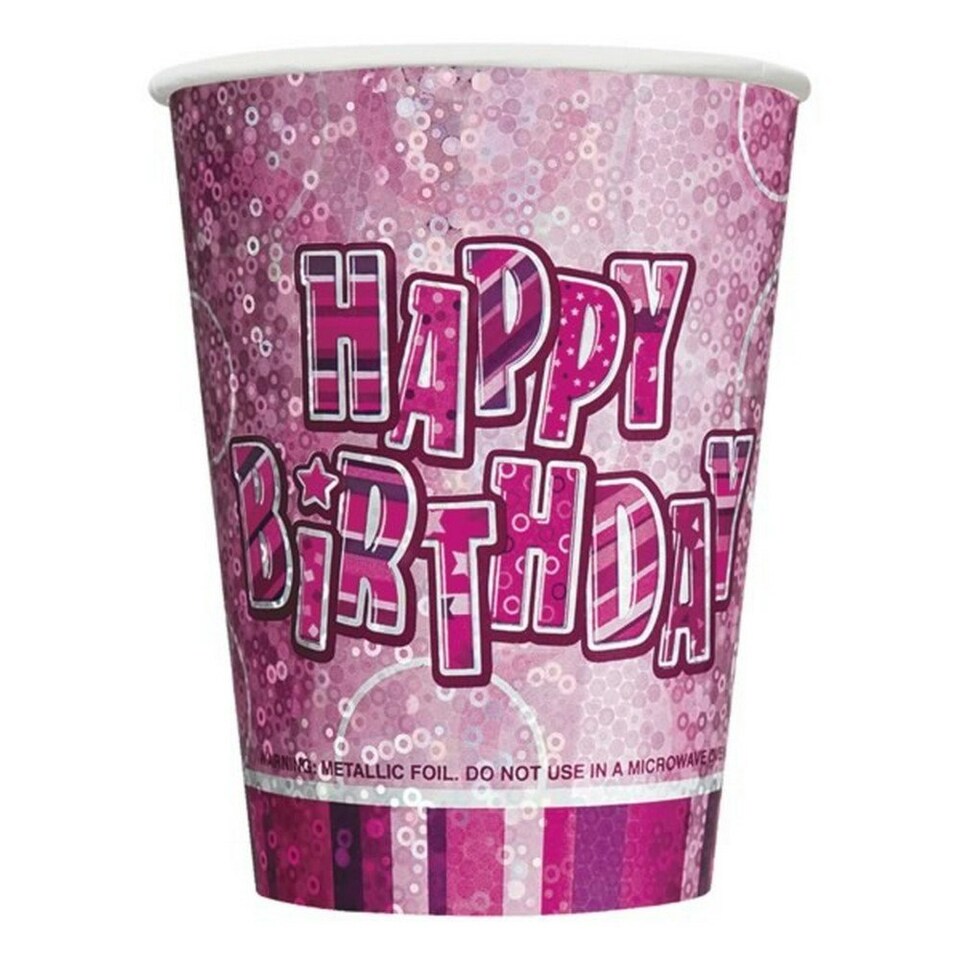 Unique Party 9oz Prism Cup - Pink Glitz - Pink - One Size