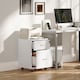 image 2 of HOMCOM 2 Drawer Lockable Filing Cabinet with Wheels, Mobile Filing Cabinet for Home Office, Small Printer Stand, White Wood Grain