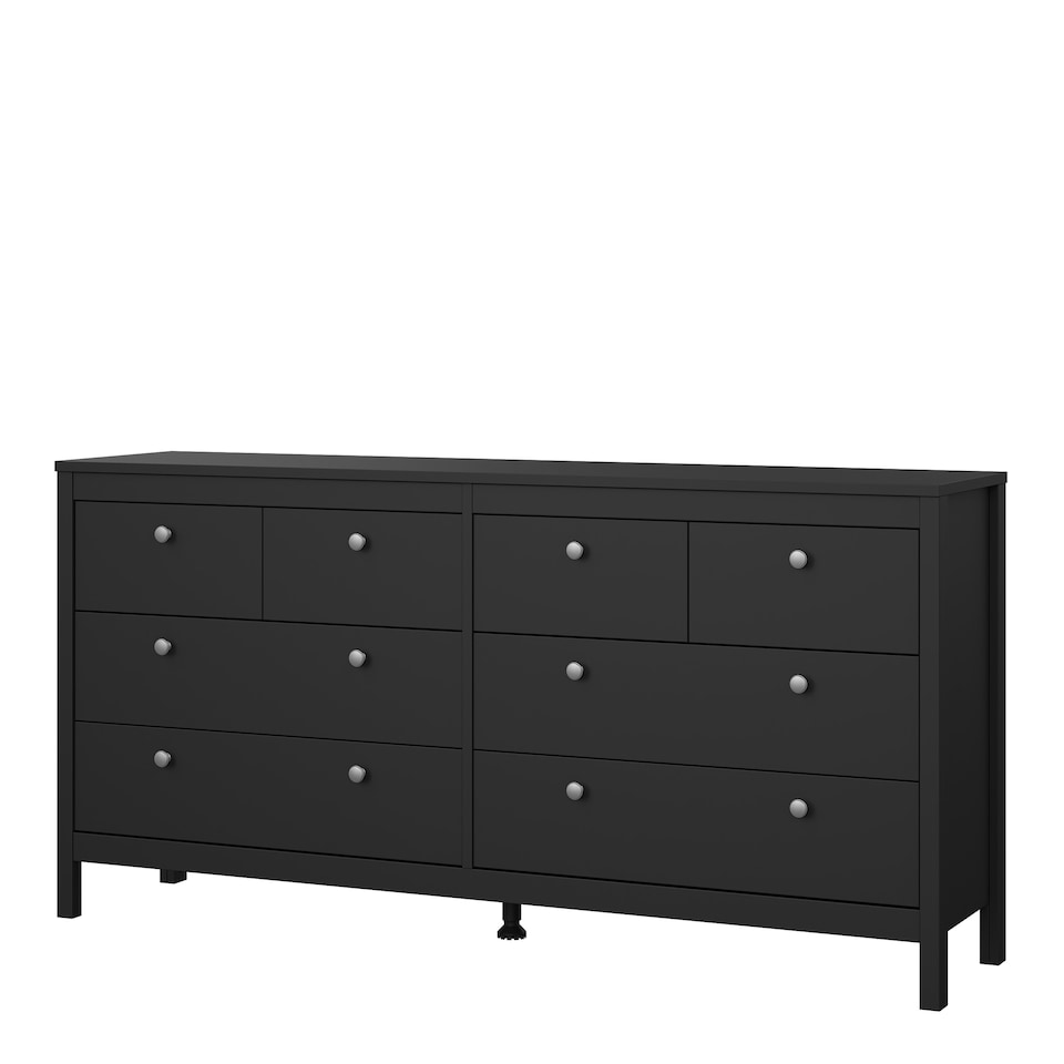 image 1 of Madrid Double Dresser 4+4 Drawers in Matt Black