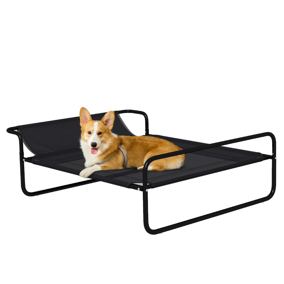 image 1 of PawHut Raised Dog Bed w/ Slope Headrest, for Small, Medium Dogs, 91 x 69 x 29cm