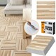 image 6 of NOVECRAFTO Vinyl Floor Tiles Self Adhesive – 12x12in Peel and Stick Flooring for Kitchen, Bathroom & Living Room – Beige Brown Wooden Stripes Design Brown | 3.72 sqm