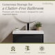 image 3 of Balterley Fluted Front Wall Hung 1-Drawer Bathroom Vanity Unit with 1 Tap Hole Basin, Handles | Grey | Soft Black