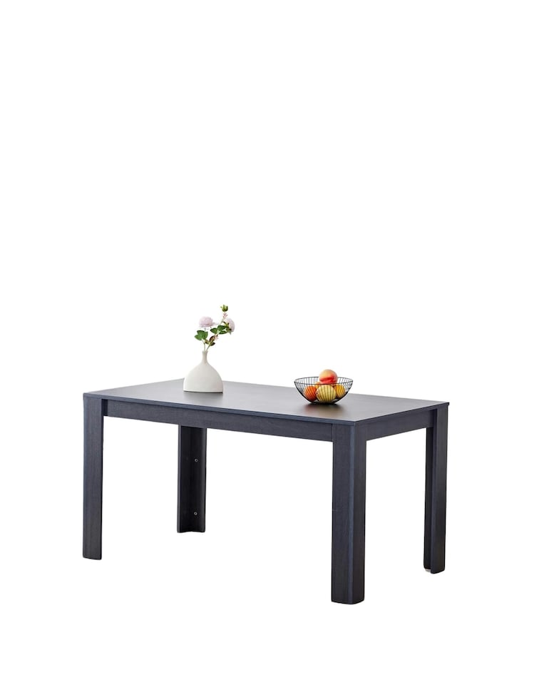 image 1 of Dining Table Dark Grey Wood Kitchen Place for 4 Seats, Dining Table Only (Dark Grey H 75 x L 117 x W 77 cm) | Grey