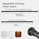 image 7 of Extendable Wardrobe Clothes Rail Rod Pole Black Stainless Steel Adjustable Store - Medium (80-105cm) Black