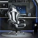 image 2 of Yaheetech Ergonomic Computer Chair with Massage Lumbar Pillow Multi | Black/White