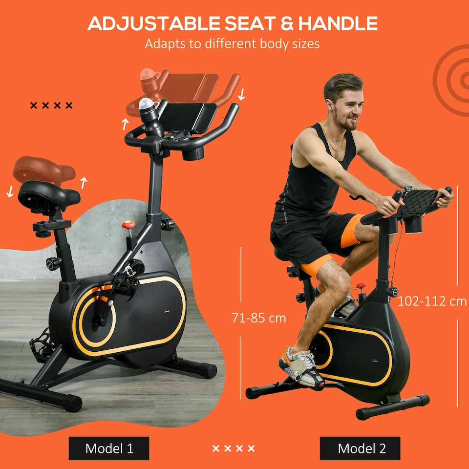 image 1 of SPORTNOW Exercise Bike, Stationary Bike w/ LCD Display for Home Cardio Workout