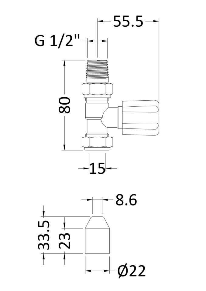 image 1 of Straight Round Radiator Valves Sold in Pairs Chrome