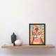 image 2 of Ginger Cat Bold Vibrant Screen Risograph Black Framed Wall Art Print A4