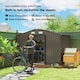 image 4 of Outsunny 9 x 6ft Metal Garden Shed, Outdoor Storage Tool House with Ventilation Slots, Foundation Kit and Lockable Double Doors, Brown