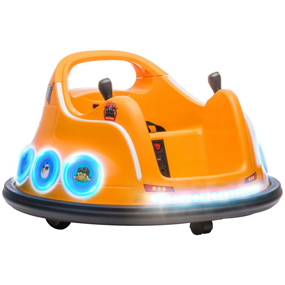 image 1 of AIYAPLAY Angry Bird Licensed Bumper Car for Kids w/ Joysticks, Orange