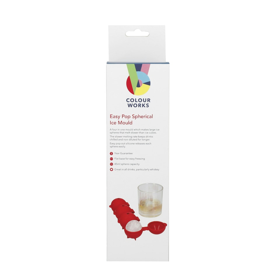 image 1 of Colourworks Sphere Ice Cube Moulds in Gift Box Red