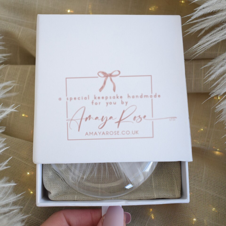 image 1 of In Memory of With You Always Feather Round Bauble Gift Boxed. Memorial