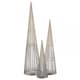 image 1 of LED Tree Cone Obelisk Trio with 90 LEDs in Silver