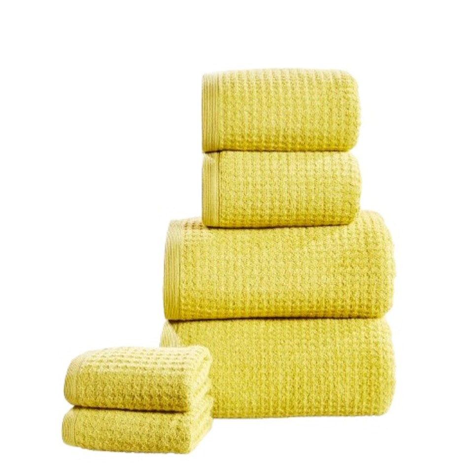 image 1 of Waffle Pure Cotton Hand Towels Super Soft and Absorbant Yellow | Hand towel