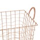 image 4 of Interiors By Premier Stylish Copper Plated Basket, Functional Wireframe Basket For Kitchen, High Quality Contemporary Basket Gold
