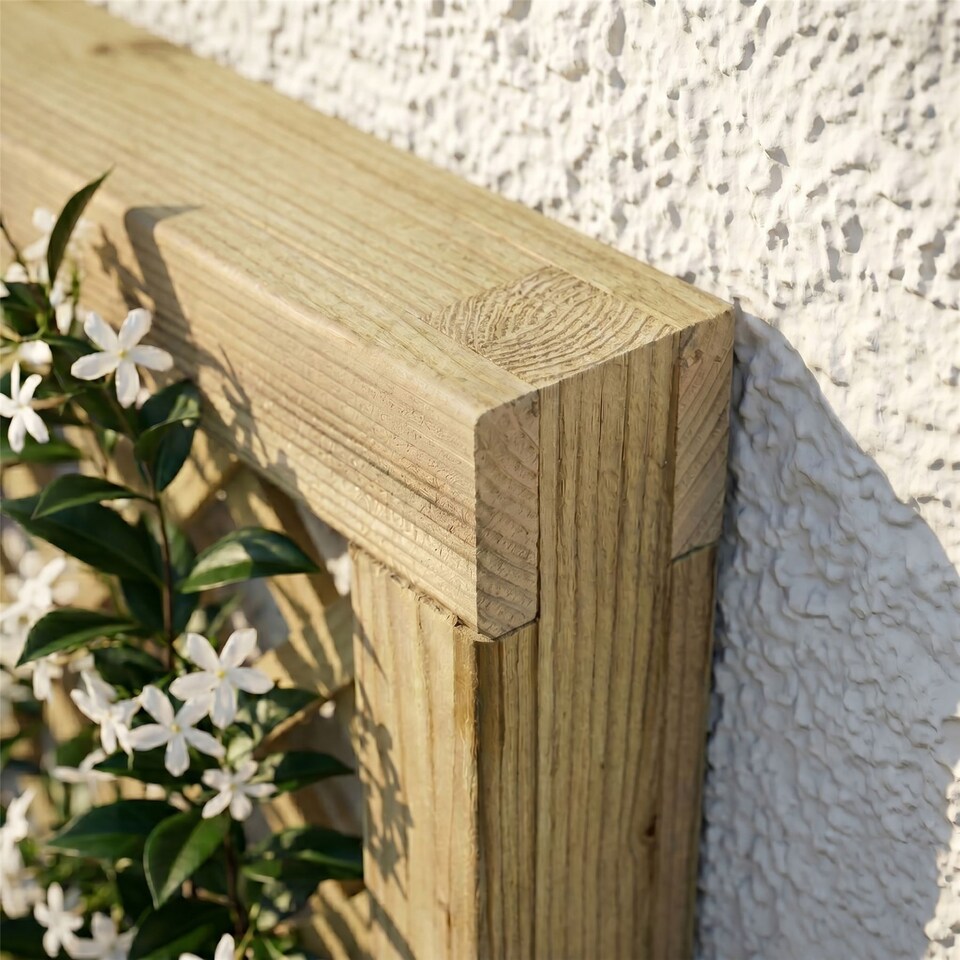 image 1 of Urban Diamond Wooden  W:6ft x H:1.5ft Trellis Heavy Duty Fence Topper Panel (Pack of 4)