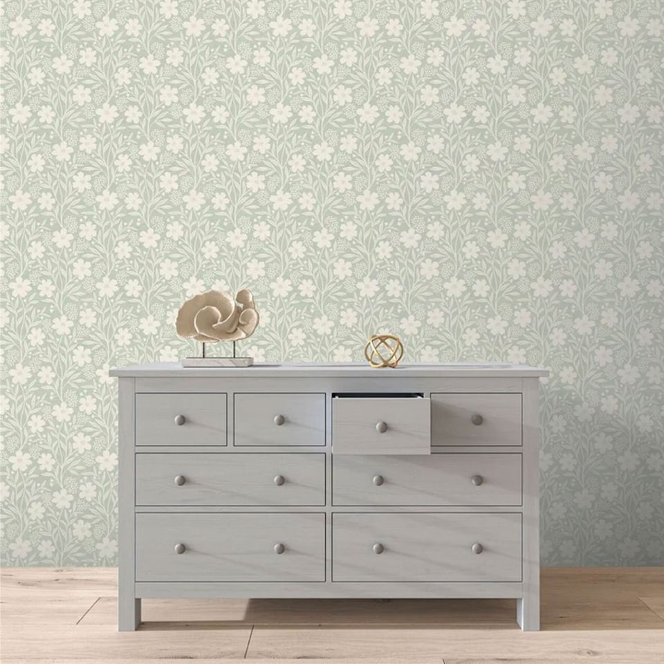 image 1 of Arthouse Berry Floral Wallpaper | Green | Sage Green | 1