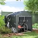 image 2 of Outsunny 1.6 x 2.2m Garden Storage Shed Tent, Portable Shed Shelter with Galvanised Steel Frame and Large Door, for Motorbike, Garden Tools, Bike Storage, Dark Grey | Grey | 1
