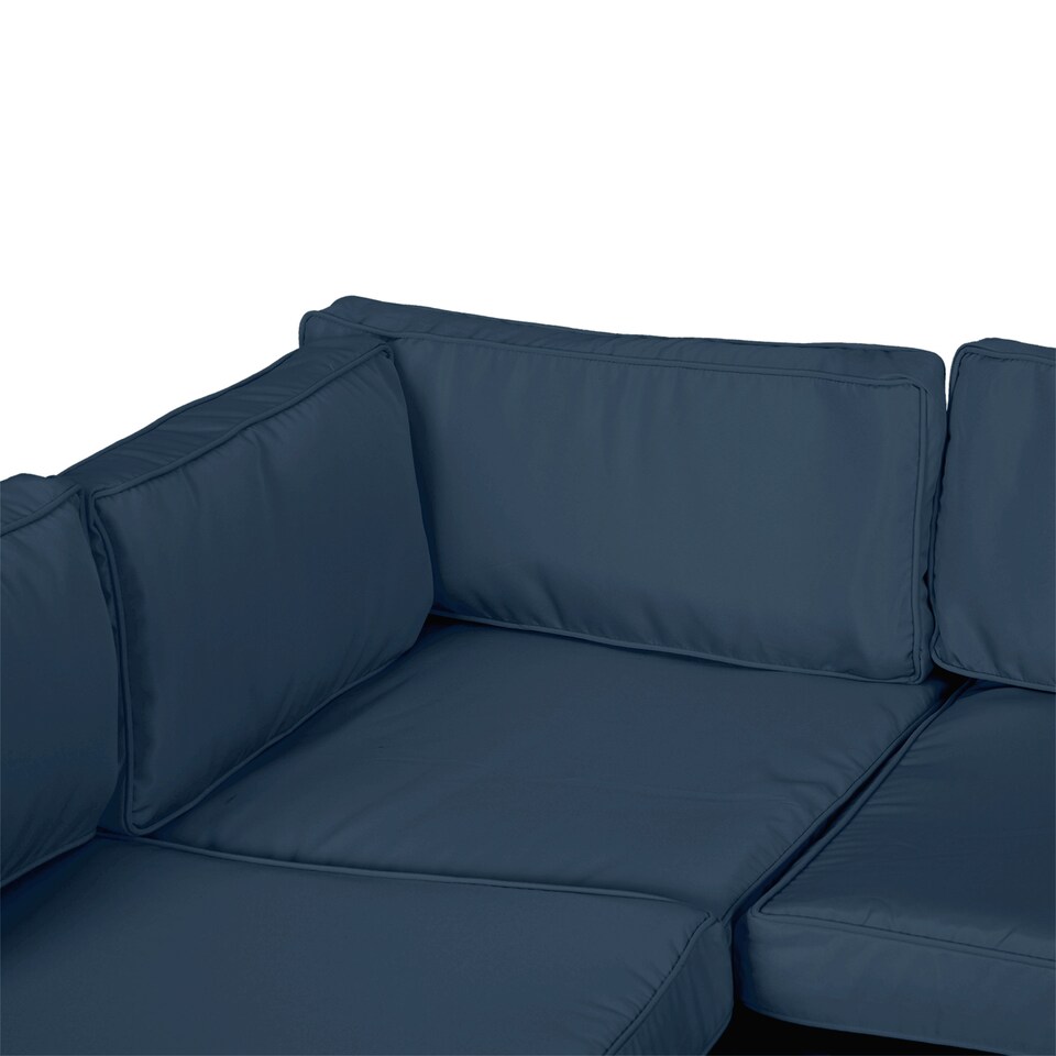 image 1 of Outsunny Garden Rattan Sofa Set Polyester Cover Replacement No Cushion | Blue | Blue | 1