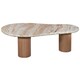 image 1 of Bundi Natural Marble & Wood Pedestal Coffee Table Brown
